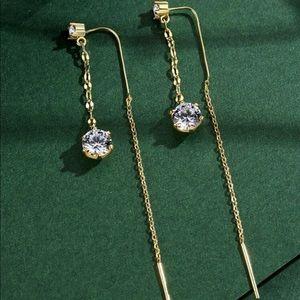 New! Zircon, gold plated earrings